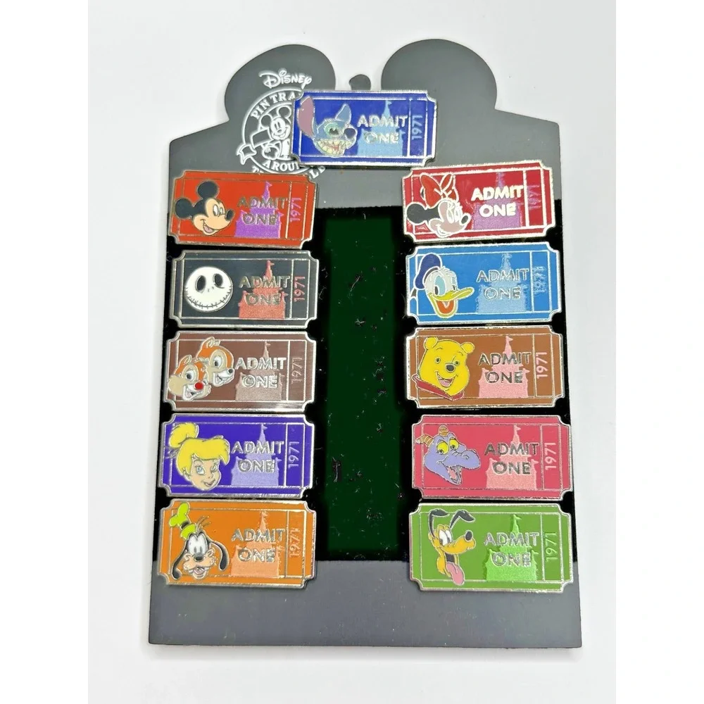 Disney Admit One Ticket 1971 Series Complete Set of 11